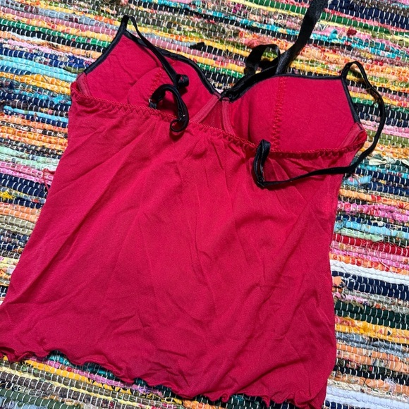 Vintage Y2K Red & Black Bustier Camisole – Warner’s Size Small - Picture 3 of 4